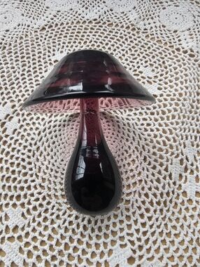 Mushroom MCM Art Glass Vintage Purple